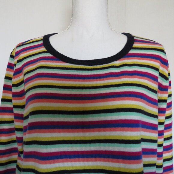 Talbots Multicolor Stripes Pullover Long Sleeves Women’s Sweater 2X - Picture 3 of 7